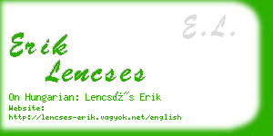 erik lencses business card